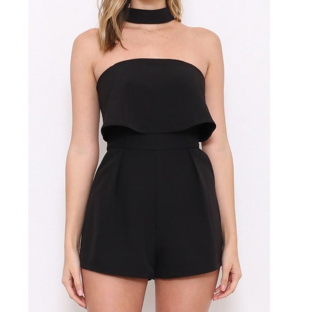 Black choker romper